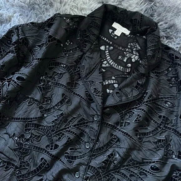 Topshop Black Notched Collar Mini Dress - Picture 4 of 4